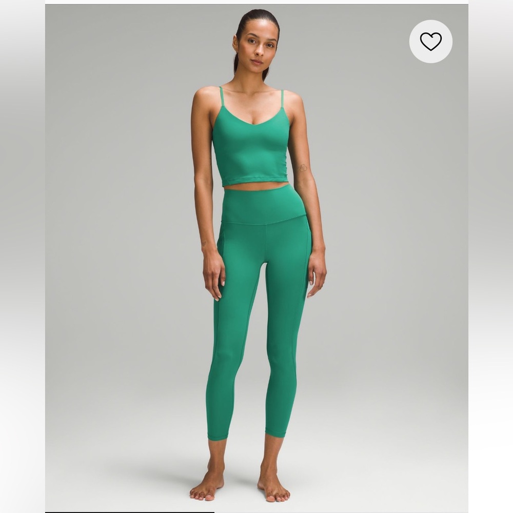 Lululemon wunder train high rise legging 28” & align tank bra set, size 2
